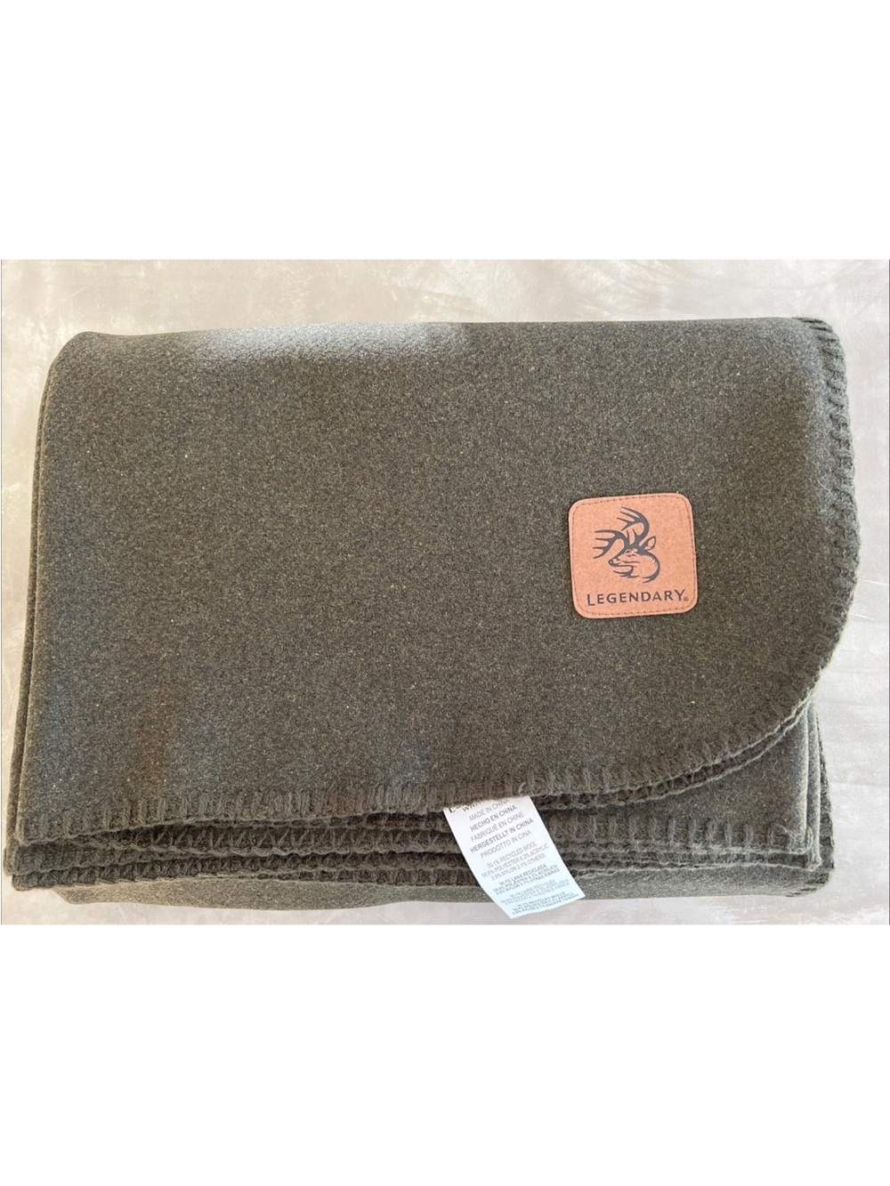 Legendary Whitetails Olive Green Men's Blanket Scarf with Branded Patch